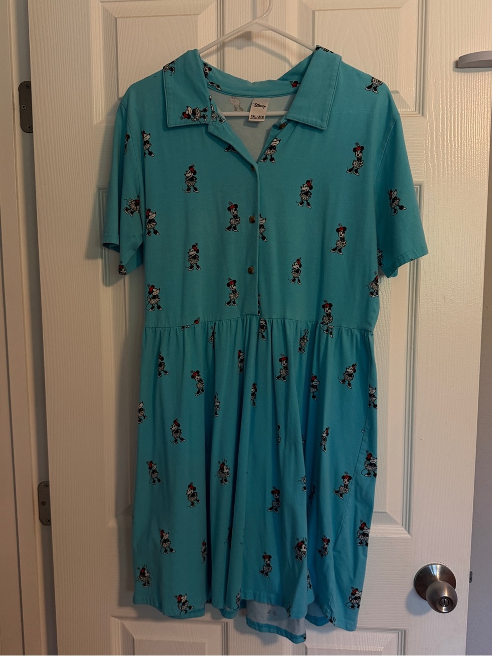 Disney Minnie Mouse Teal Button-Front Cakeworthy